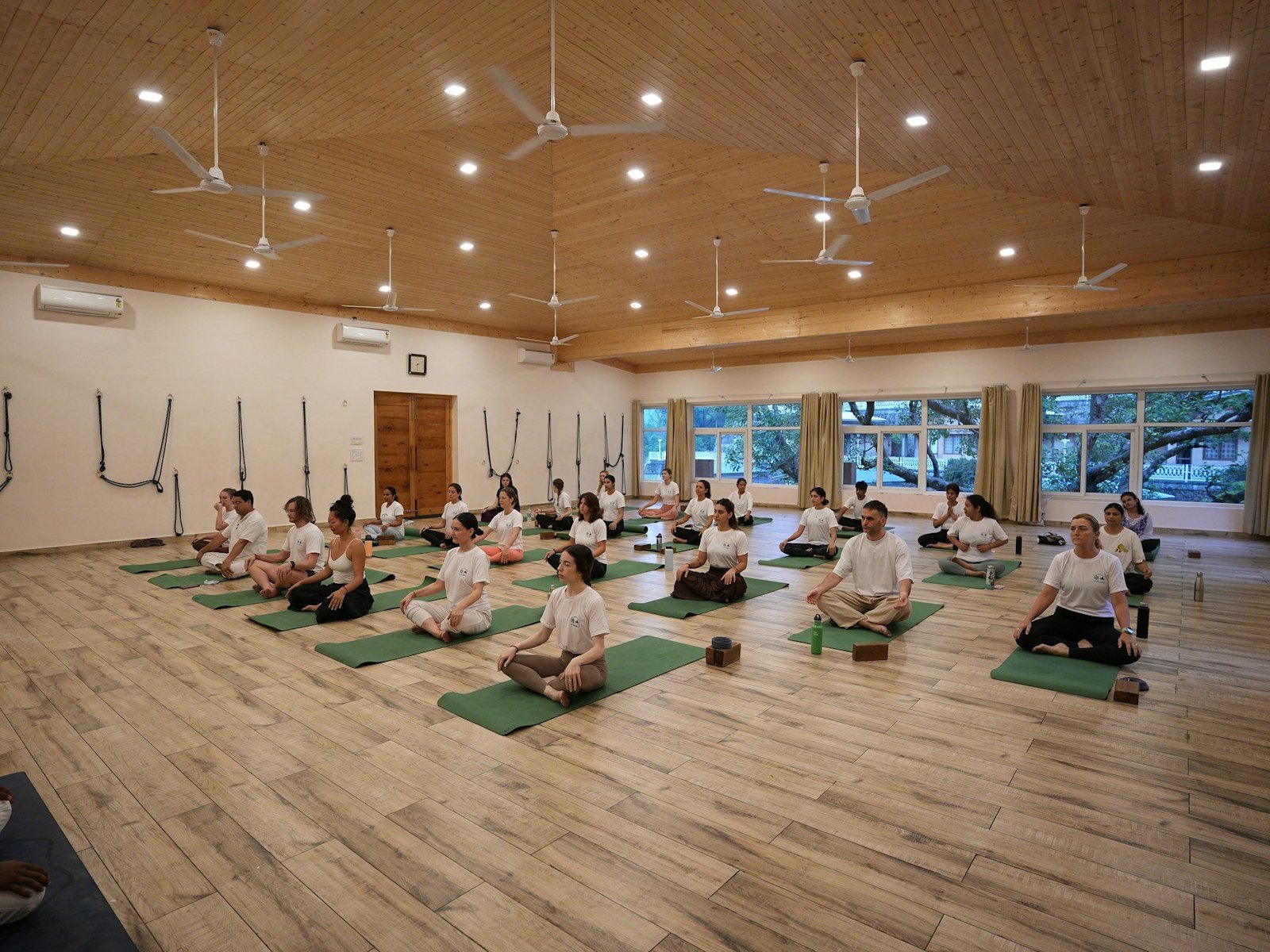 Group Yoga session illustration